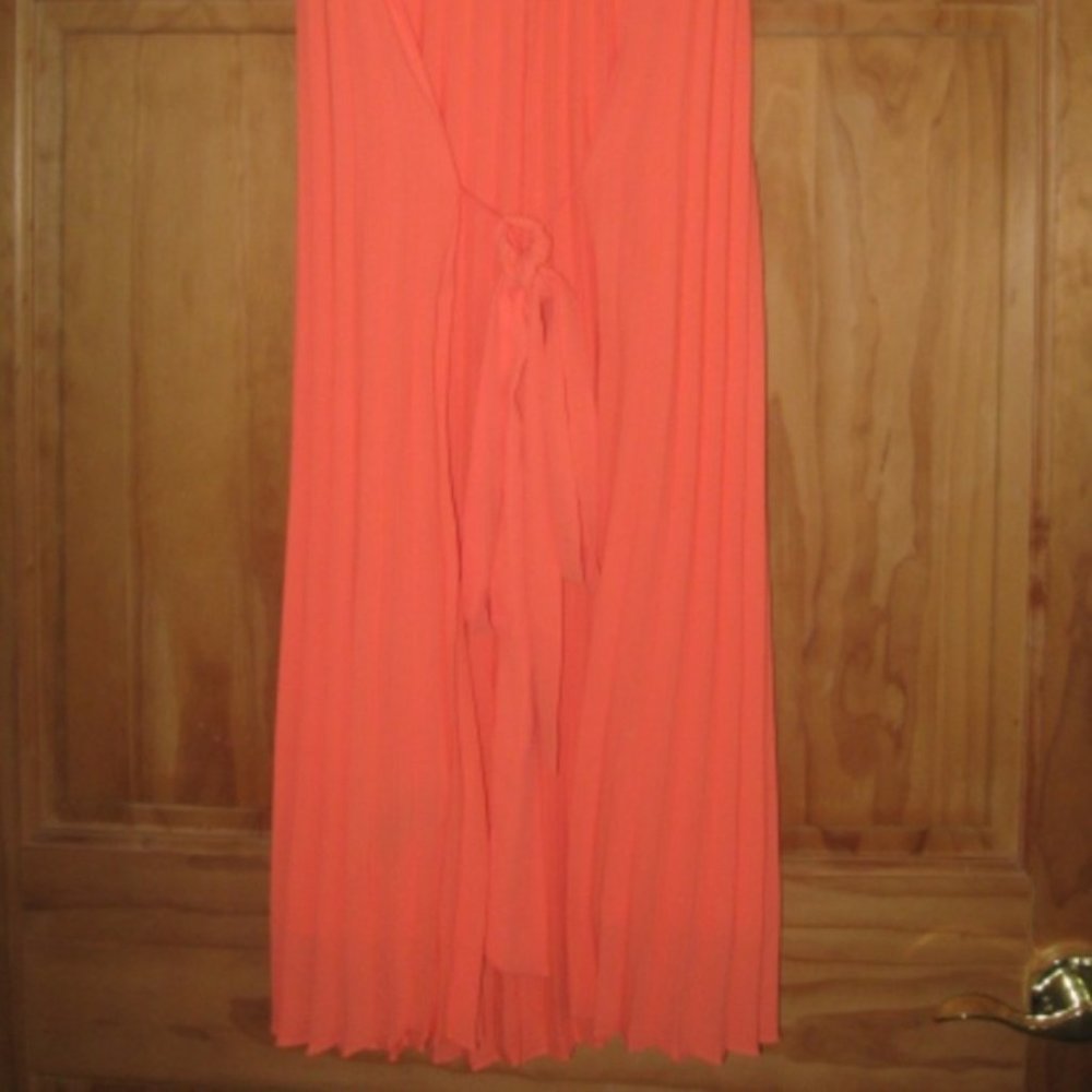 Banana Republic Orange Pleated Dress - Picture 4 of 4